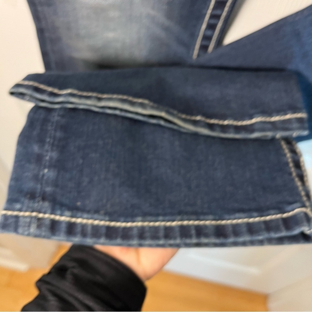 Miss Me Signature Boot Women's Blue Jeans Embroidered Sequins Size 28/33 - Picture 3 of 13